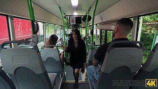 MATURE4K. Jumping on a cock in the bus