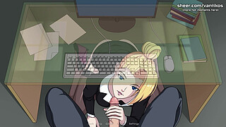 Naruto: Kunoichi Trainer | Hot Blonde Secretary Babe With A Big Perfect Ass Public Blowjob And Anal Sex With Creampie At Office | Anime Hentai Porn Game