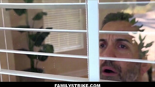 FamilyStrike - Hot Tiny Blonde Teen Step Daughter And Skinny Brunette Teen Step Cousin Family Threesome With Step Dad