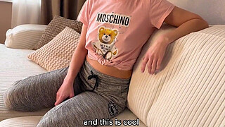 Real Cheating - Fucked My Wife's Stupid Friend and Cum in Her Mouth - Russian Amateur with Talk and English Subtitles