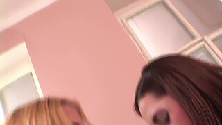 Daria Glower And Blond Julie Silver Give Titty-Quaking Double Team Fuckfest