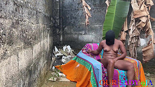 A Playful Day With My Ebony Horny Neighbor Outside The House