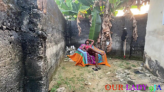 A Playful Day With My Ebony Horny Neighbor Outside The House