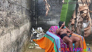 A Playful Day With My Ebony Horny Neighbor Outside The House