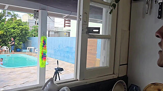 I gave some to my husband's friends in the kitchen while he was cleaning the pool. End of story.