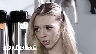 Hot Blonde Fucked By Her Coworker Behind The Counter