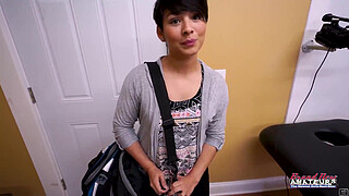 Busty Brunette MILF Jae Scott Sloppy Deepthroat Then Hard Pounding!