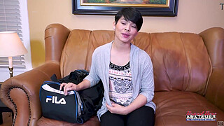 Busty Brunette MILF Jae Scott Sloppy Deepthroat Then Hard Pounding!