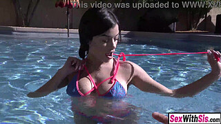 Big boobs Latina teen stepsister teases stepbro into pounding her