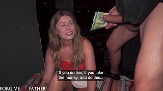 Cheating blonde Samantha Joiner gets creampie from stranger hard fast fuck with Scottish girl