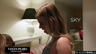 BLACKEDRAW Sexy Blonde BFFs Sky Wonderland And Melody Marks Get Dicked Down Hard In Crazy Threesome