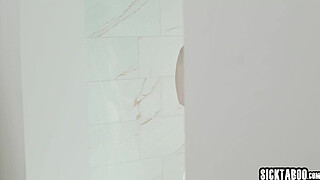 Hot Kenna James spies on boyfriend masturbating then mutual masturbation