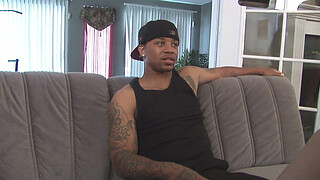 Black teen answers the door and gets a big black dick surprise