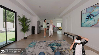 VR Bangers: Your Girlfriend Fucks You With Her Blonde Friend As An Apology In Awesome Threesome pt.2