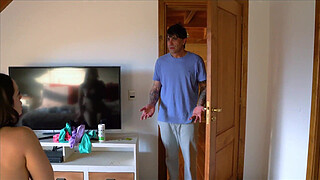 In secret! My first threesome with a young man and a mature man under the same roof