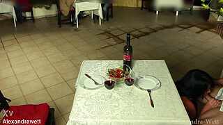 Public extreme! I pulled out his giant cock in the middle of the restaurant...