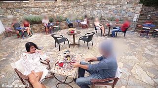 Public extreme! I pulled out his giant cock in the middle of the restaurant...