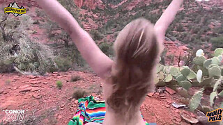 Huge Ass Blonde Gets Creampie Fucking in the Desert - Horny Hiking - POV 4K