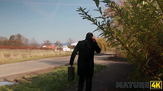 MATURE4K. Nerd tries Big Tits for the first time