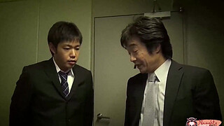 After satisfying her boyfriend the busty Asian lets his boss play with her tight pussy