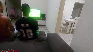 I had to have sex with my husband's friend because of a bet, but I got turned on and ended up having a threesome with both of them.