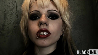 Emo Goth Babe Moans While BBC Pounds Her Then Licks Cum from Boots