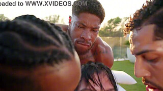 Beautiful Colombian Girl Gets Roughly Taken in a 9-Man Interracial Gangbang