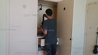 I caught my cheeky half-brother sniffing my panties in the closet and punished him by giving him my pussy. (COMPLETE IN RED)