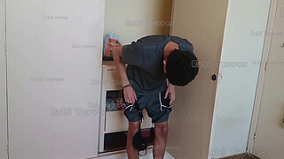 I caught my cheeky half-brother sniffing my panties in the closet and punished him by giving him my pussy. (COMPLETE IN RED)