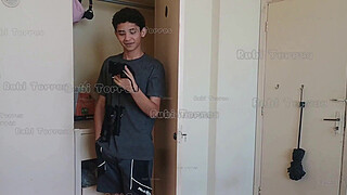 I caught my cheeky half-brother sniffing my panties in the closet and punished him by giving him my pussy. (COMPLETE IN RED)