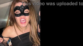 She couldn't contain her lust and sat on her cuckolded husband's friend!!! A hot, horny young married woman, after a good chat, sat on the well-endowed man and humiliated her cuckolded husband.