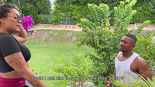 I'm a gardener, and my boss's wife is an unfaithful Ebony MILF with a perfect ass who likes my big Black cock.