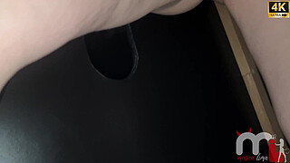 Hot married woman enters the booth, sucks the big dick, moans on the man's cock and makes the cuckold film everything so he can jerk off.