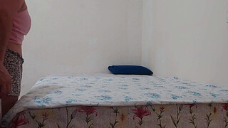 I caught my stepdaughter doing laundry in shorts, I got excited and liked her super hot pussy.