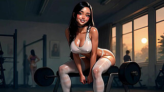 5on1 Public Hard Anal Sex in the Gym with Double Anal and Double Penetration - AI Generation Anal