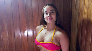 Found my LATINA neighbor in the Jacuzzi, so I had to fuck her until she came on my dick!