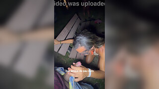 Hotwife who loves dogging returned to Pasmado: she got down on her knees and ended up with two cumshots in her pussy and one in her mouth.