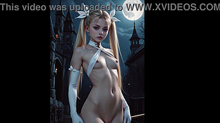 Naked Teen Vampire Slayer with Red Eyes Dry Hump Animation [AI] Small Chest