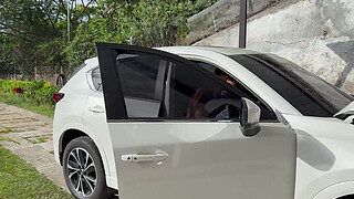 Hot brunette with big tits gets her wet pussy drilled by a huge cock and begs for cum on her face