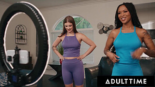 ADULT TIME - Busty MILF Cali Sweets Records Workout With Aroused stepbae Sky Wonderland