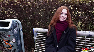 GERMAN SCOUT - Real Redhead Ginger Teen Alice Seduce with small Tits First Porn Casting without condom in Berlin