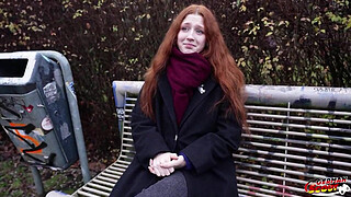 GERMAN SCOUT - Real Redhead Ginger Teen Alice Seduce with small Tits First Porn Casting without condom in Berlin