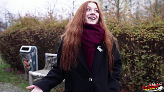 GERMAN SCOUT - Real Redhead Ginger Teen Alice Seduce with small Tits First Porn Casting without condom in Berlin