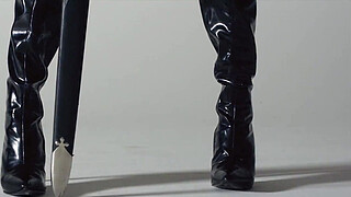 Leather steel and big tits MILF models posing in hot lingerie for Playboy