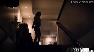 Big tits curvy MILF wife fucks cheating hubby and teen babysitter