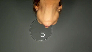 Mature gilf sloppy close up deepthroat orgasm