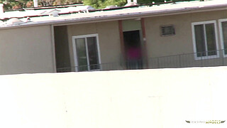 Naughty blondie loves blowjobs and fucking with a hunk in public bathrooms