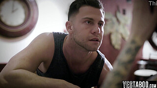 Tiny redhead hottie fucks hung stud in bar before taking him home