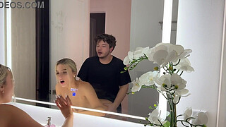 All Natural Big Tits Blonde Fucked In Front Of Mirror - Cas Summer - Luke Cooper