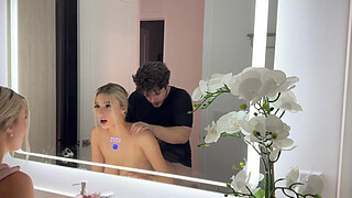 All Natural Big Tits Blonde Fucked In Front Of Mirror - Cas Summer - Luke Cooper